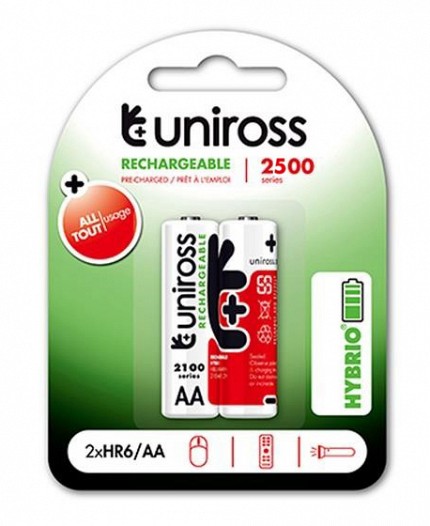 Uniross AA 2500 Hybrio Rechargeable Battery 2pcs