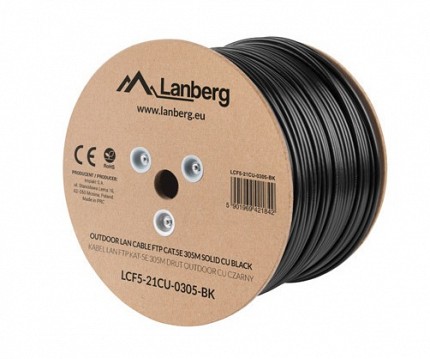 Lanberg CAT5e FTP CU Cable Outdoor 305m Black LCF5-21CU-0305-BK