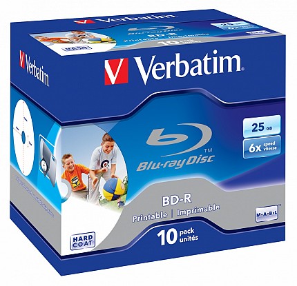 Verbatim BD-R 25GB 6X 10-Pack Jewel Case Printable 43713