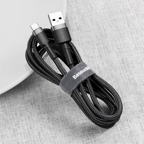 Baseus Cafule Braided Type-C Cable 2.0A 2.0m Grey