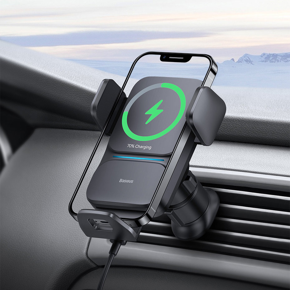 Baseus Wisdom Auto Alignment Car Mount Wireless Charger QI 15W | Chargers |  MS Electronics