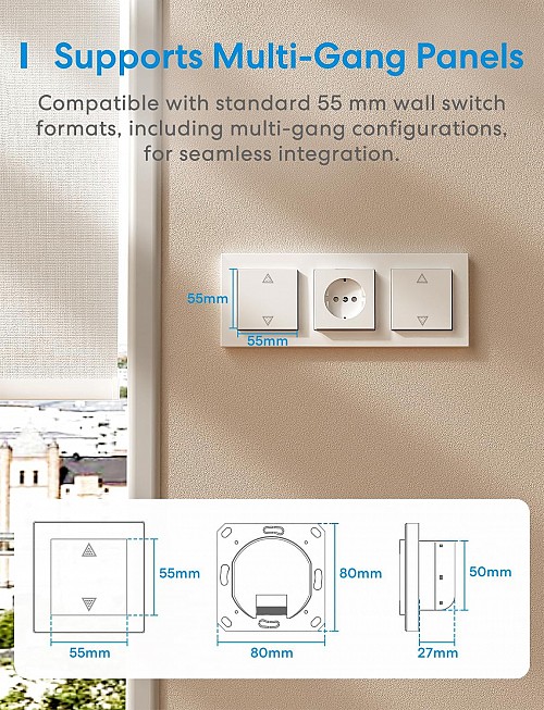 Meross Homekit Smart Wi-Fi Roller Shutter 5A Mechanical (Matter) MRS105