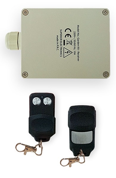 Superior RF KIT Garden 433MHz Receiver + 2 R/C 220V