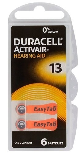 Duracell ActivAir13 PR48 Hearing Aid Batteries 6pcs