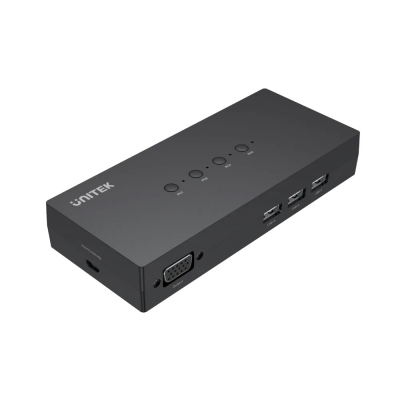 Unitek VGA KVM Switch 4In1Out w/3-Port USB2.0 Hub U-8710ABK