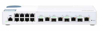 QNAP 12-Port 10GbE Managed Switch with 4x 10GbE SFP+/RJ45 Combo Ports & 8x 1GbE RJ45 Ports QSW-M408-4C