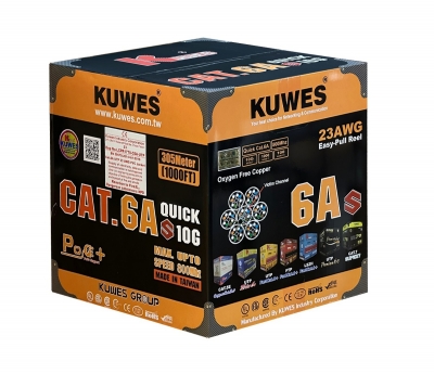 Kuwes CAT6A 23AWG Pure Copper Indoor 305m Grey