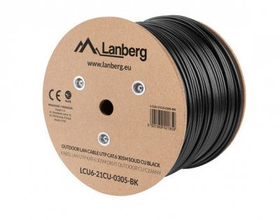 Lanberg CAT6 UTP CU Cable Outdoor 305m Black LCU6-21CU-0305-BK