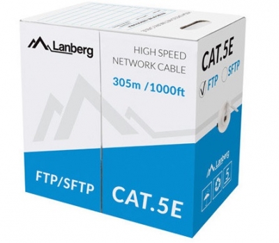 Lanberg CAT5e SFTP CU Cable 305m Grey LCS5-11CU-0305-S