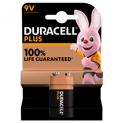 Duracell Alkaline 9V 1pc Battery Plus