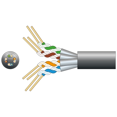 Mercury CAT6A FTP Outdoor Network Cable OFC 305m Grey 808.034UK