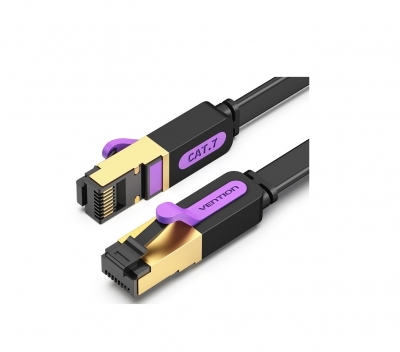 Vention NETWORK Cable CAT7 Flat 3.0m Black ICABI