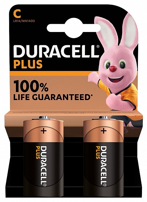 Duracell Alkaline C 2pcs Batteries Plus