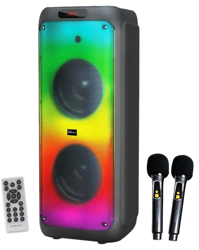 SonicGear AudioXPro1200HD 2 x 12 Portable Karaoke Speaker with 2 x Wireless Microphones