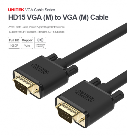 Unitek Y-C506G VGA to VGA Cable 10m