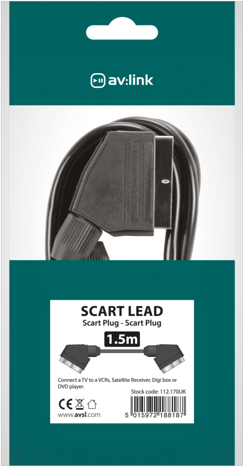 AV:Link Scart to Scart Cable 1.5m 112.170UK
