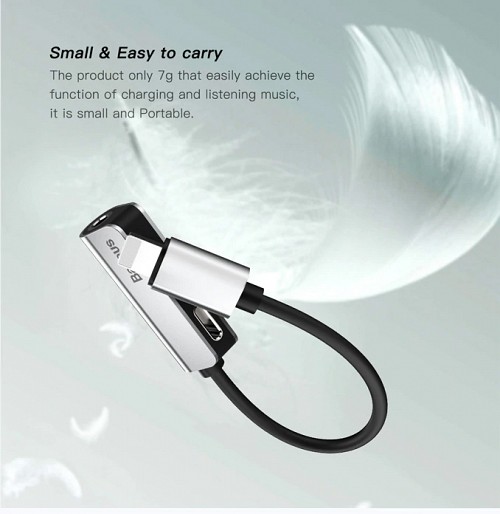 Baseus L32 Lightning Adaptor to Lightning + 3.5mm Silver