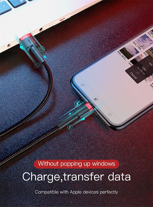 Baseus Cafule Braided Lightning Cable 2.4A 1.0m Grey