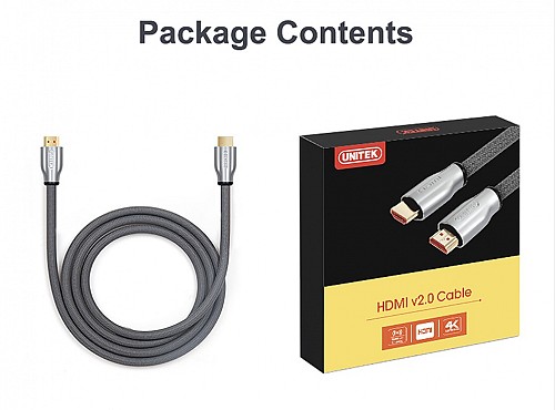 Unitek Y-C136RGY Premium HDMI 2.0 Braided Cable 1.0m