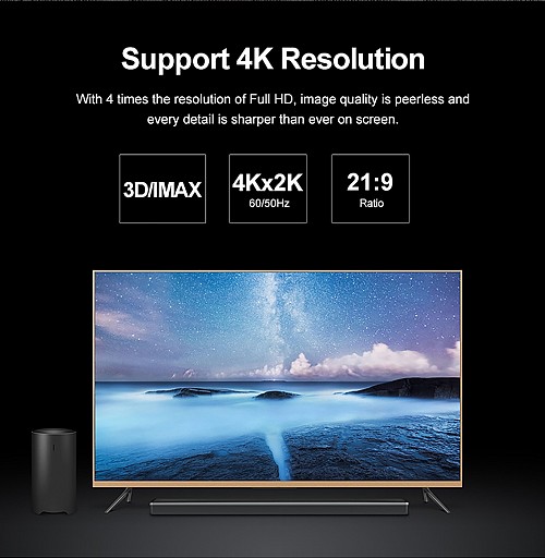 Unitek Y-C136RGY Premium HDMI 2.0 Braided Cable 1.0m