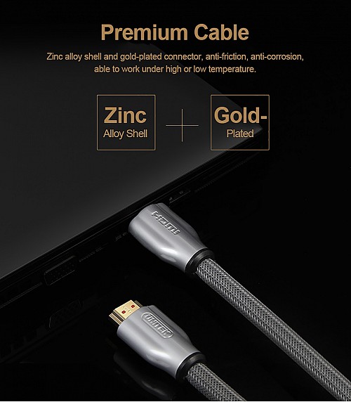 Unitek Y-C136RGY Premium HDMI 2.0 Braided Cable 1.0m