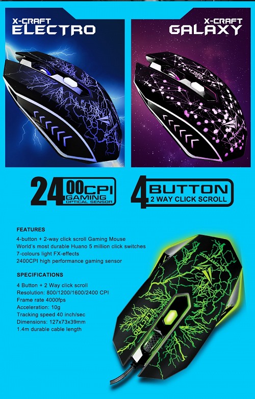 Alcatroz X Craft Classic Electro Gaming Mouse Gaming Mice Ms Electronics
