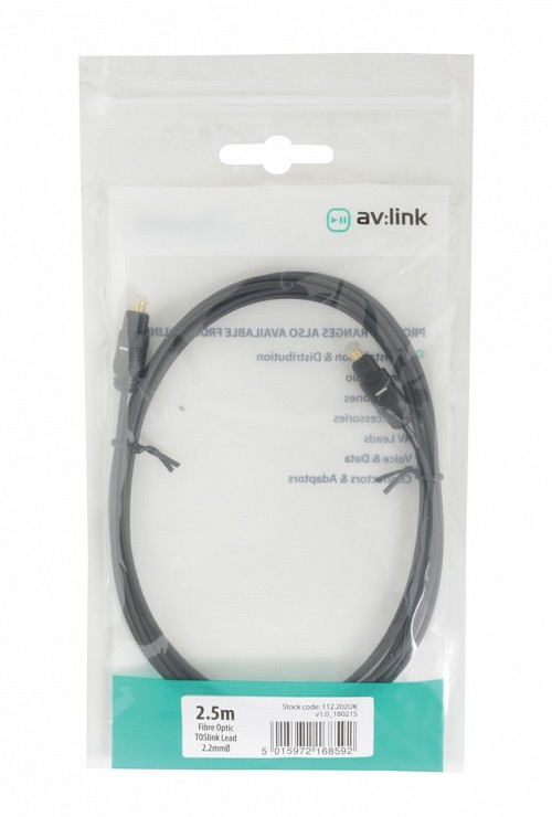 AV:Link Toslink Optical Lead 2.5m 112.202UK