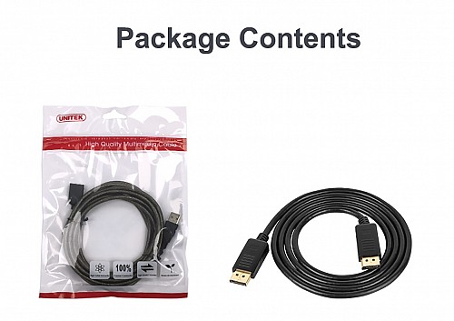 Unitek Y-C608BK DisplayPort 1.2 Cable 4K60Hz 2.0m