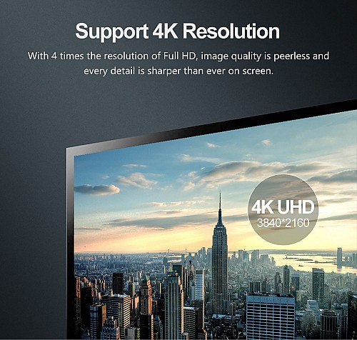 Unitek Y-C608BK DisplayPort 1.2 Cable 4K60Hz 2.0m