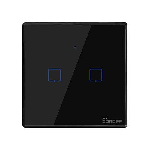 Sonoff T3 UK 2C WiFi Smart Wall Touch Switch Black
