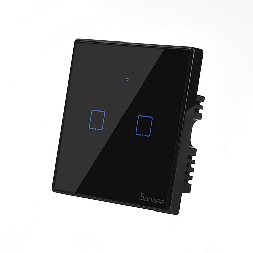 Sonoff T3 UK 2C WiFi Smart Wall Touch Switch Black