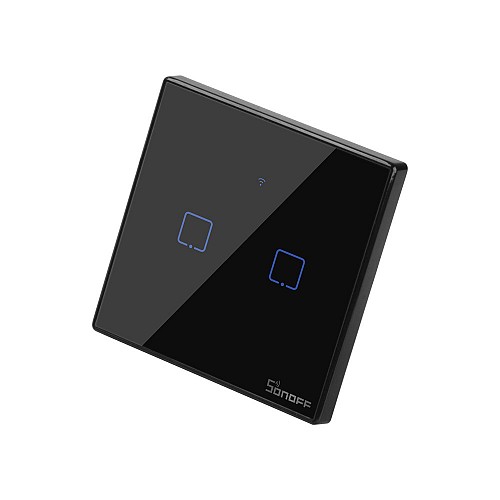 Sonoff T3 UK 2C WiFi Smart Wall Touch Switch Black