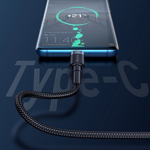 Baseus Cafule HW Type-C Cable 5A 1m Grey-Black