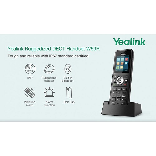 Yealink IP Phone Cordless DECT Handset 1.8 Rugged IP67 & Bluetooth without DECT Base W59R