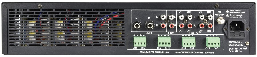 Adastra A8 4 x Independent Stereo Zones Amplfier 8x200W USB/BT/FM 953.408UK