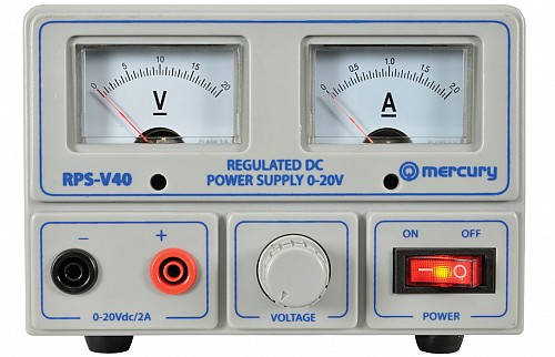 Mercury Regulated Power Supply 0-20V 2A 650.673UK