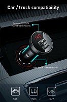 Baseus Digital Display Dual USB 24W Car Charger Black