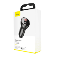 Baseus Digital Display Dual USB 24W Car Charger Black