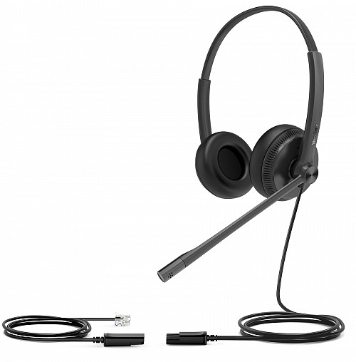 Yealink Headset Wired Analog RJ9 QD with Noice Cancelling for IP Phone YHS34 Dual