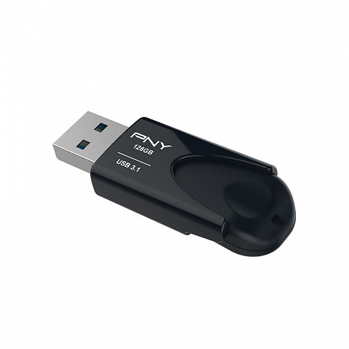 PNY Flash Drive Attache 4 USB 3.1 Stick 128GB Capless Slider Black FD128ATT431KK