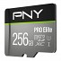 PNY Flash Memory MicroSDXC Card Elite Pro 256GB Class 10 UHS-I U3 V30 with SD Adapter