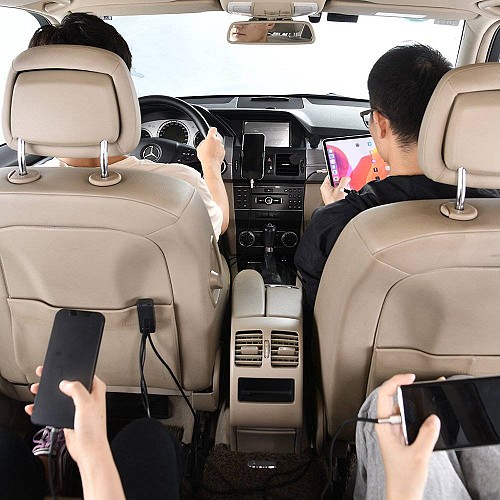 Baseus CCBT-A0G Multi Port USBA+USBC Car Charger with Extension Cord