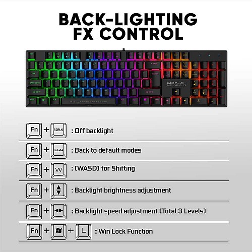 Armaggeddon MKA-7C White Mechanical Gaming Keyboard 104 Blue Keys