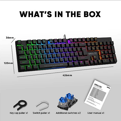 Armaggeddon MKA-7C White Mechanical Gaming Keyboard 104 Blue Keys