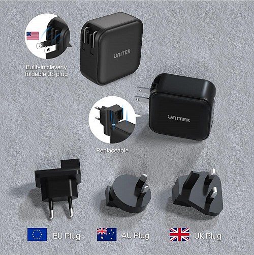 Unitek P1112ABK 100W 4in1 GaN Multiplug Charger Black