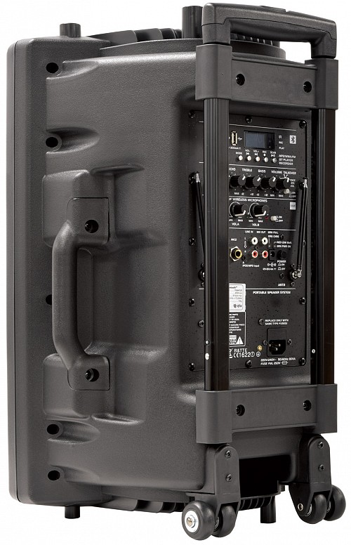 QTX QR12PA 12 Professional Portable Karaoke & PA Speaker with 2x Wireless Microphones, Bluetooth USB & FM 178.847UK