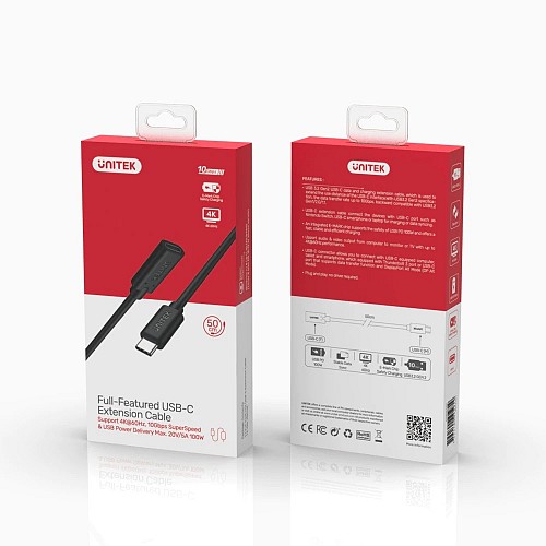 Unitek MC Type-C Extension Cable PD100W 1.0m C14086BK-1M