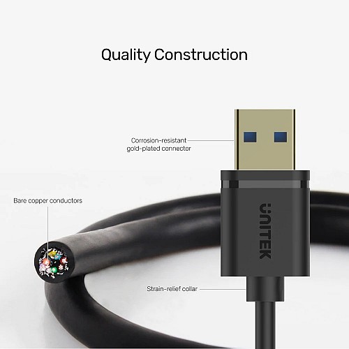 Unitek UCE USB-A 3.0 Extension Cable 1.0m Y-C457GBK