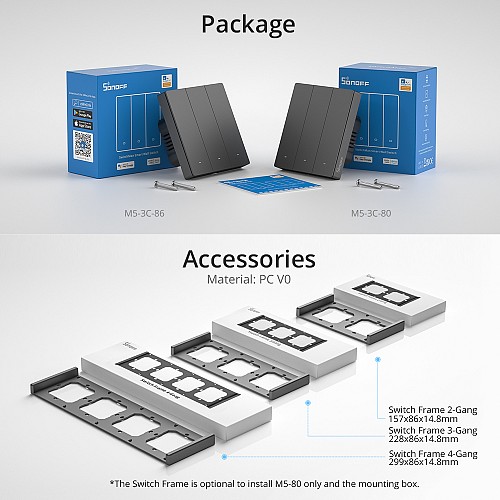 Sonoff M5 UK 1C ( 1 Button ) WiFi Smart Wall Mechanical Switch