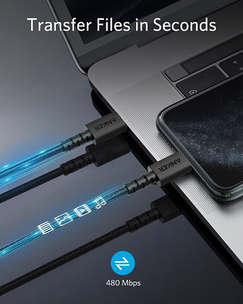 Anker PowerLine Select+ USB-C to MFI Lightning 1.8m Black